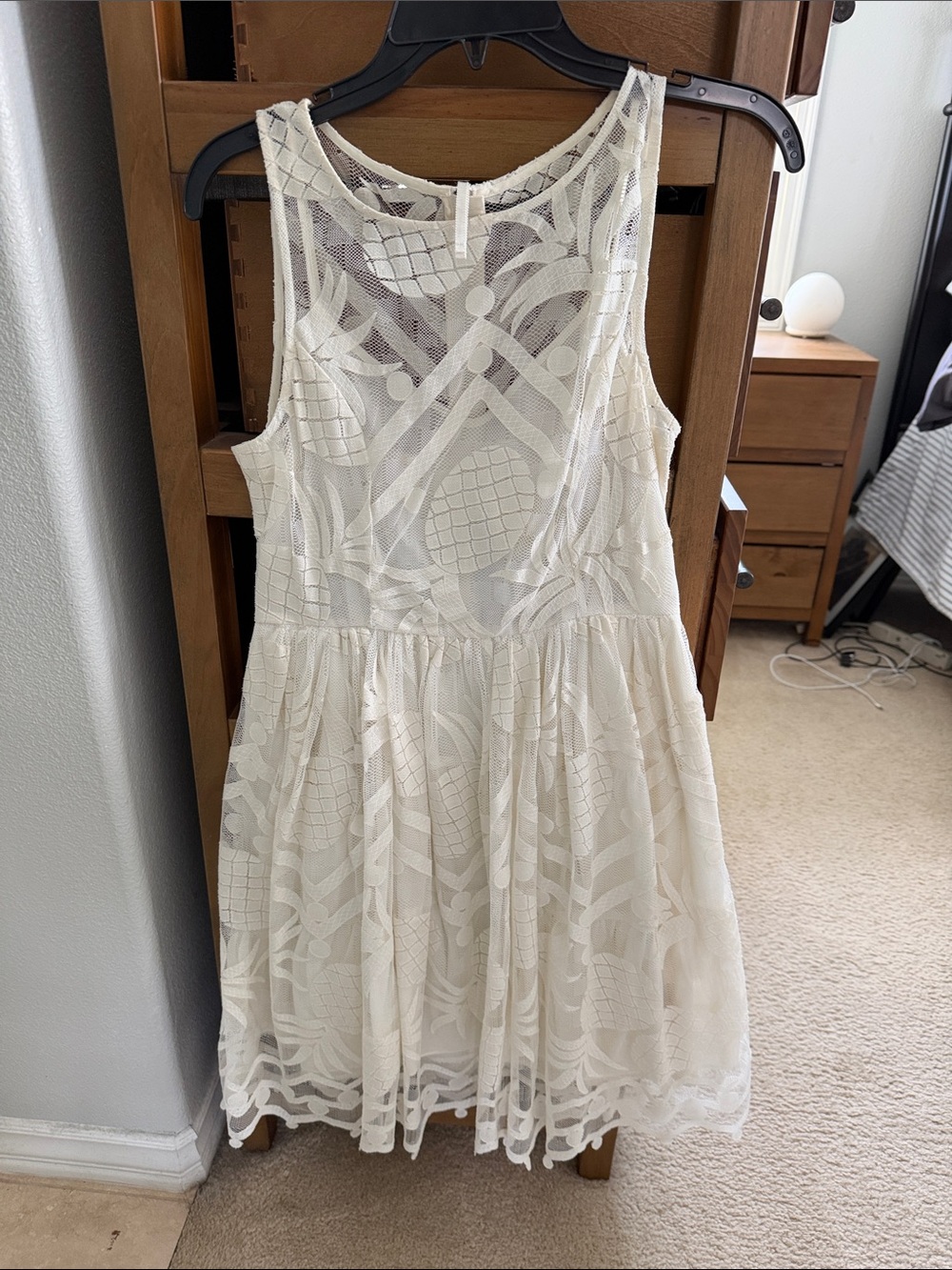 Maeve Ivory Lace Sleeveless Mini Dress